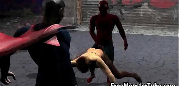  Foxy 3D babe getting fucked hard by Spiderman